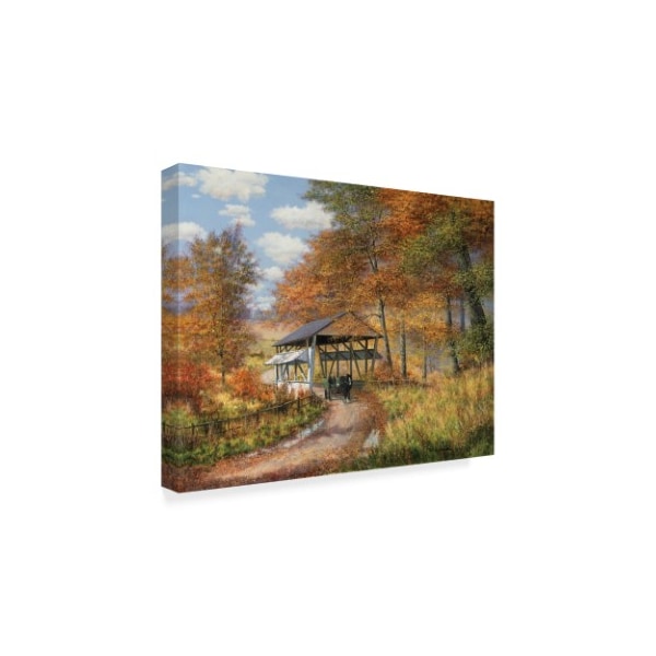 Bill Makinson 'Covered Bridge Landscape' Canvas Art,18x24